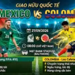 Banner nhận định trận đấu Mexico vs Colombia giao hữu quốc tế ngày 27/09/2026 tại M&T Bank Stadium trên Gavang TV